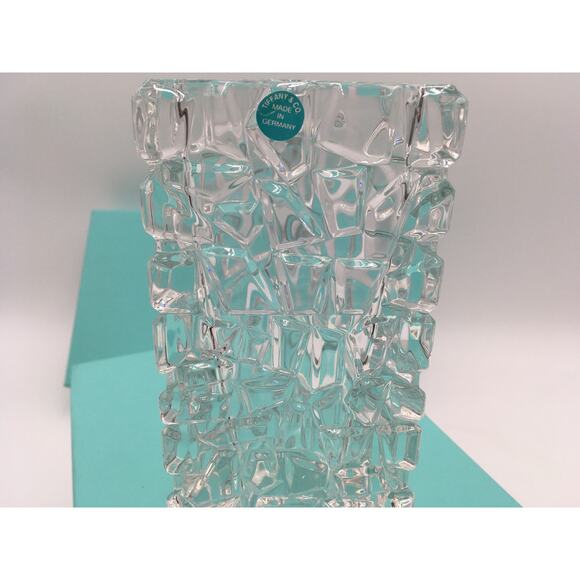 Tiffany & Company Sierra Rock Triangular Crystal Bud Vase 7.5" in Box - Picture 10 of 10